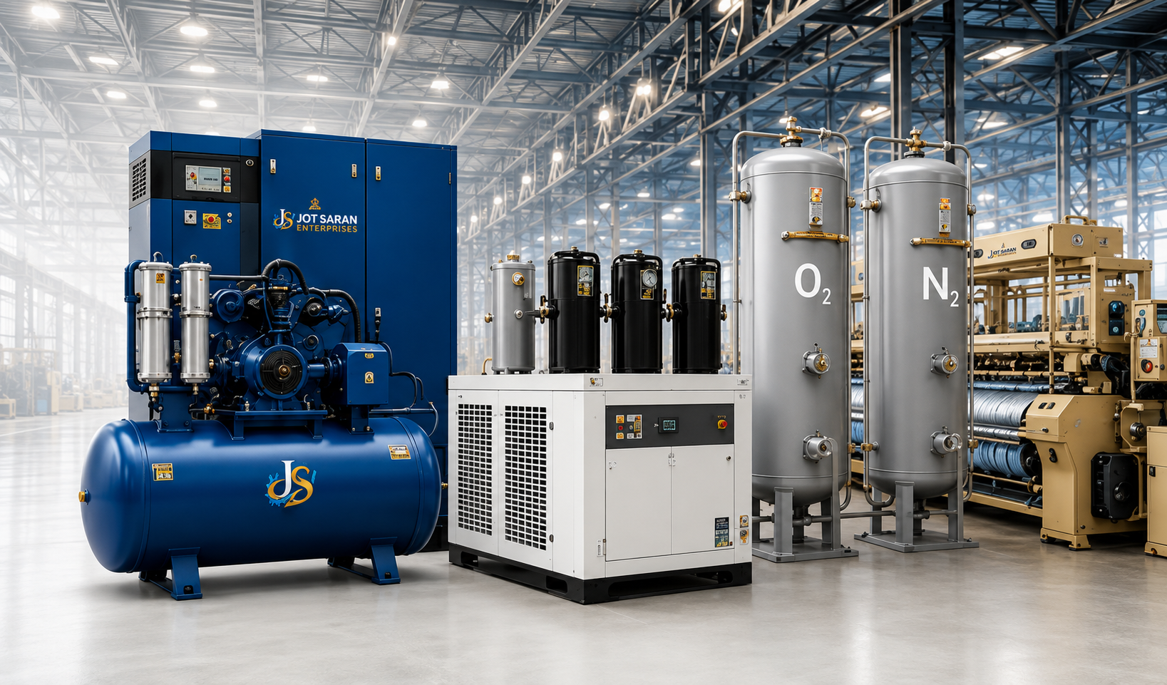 Industrial machinery and air compressor equipment supplied by Jotsaran Enterprises in Ludhiana